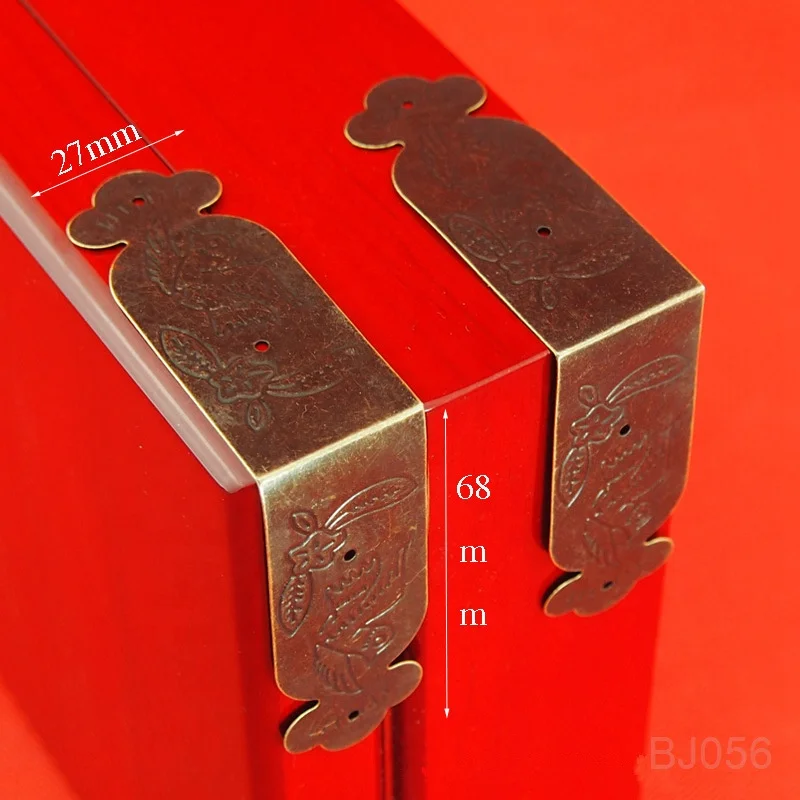 Factory supply 68 x 27mm anti-brass metal box corner protector for wooden boxes