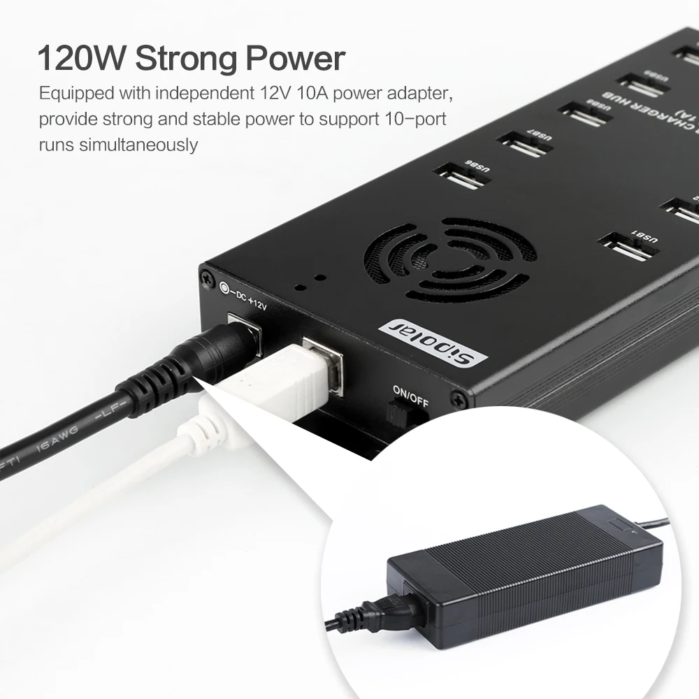 Зарядный концентратор Sipolar 120 Вт с 10 портами usb 2 0 настольная и настенная зарядная станция для телефона планшета кабинета
