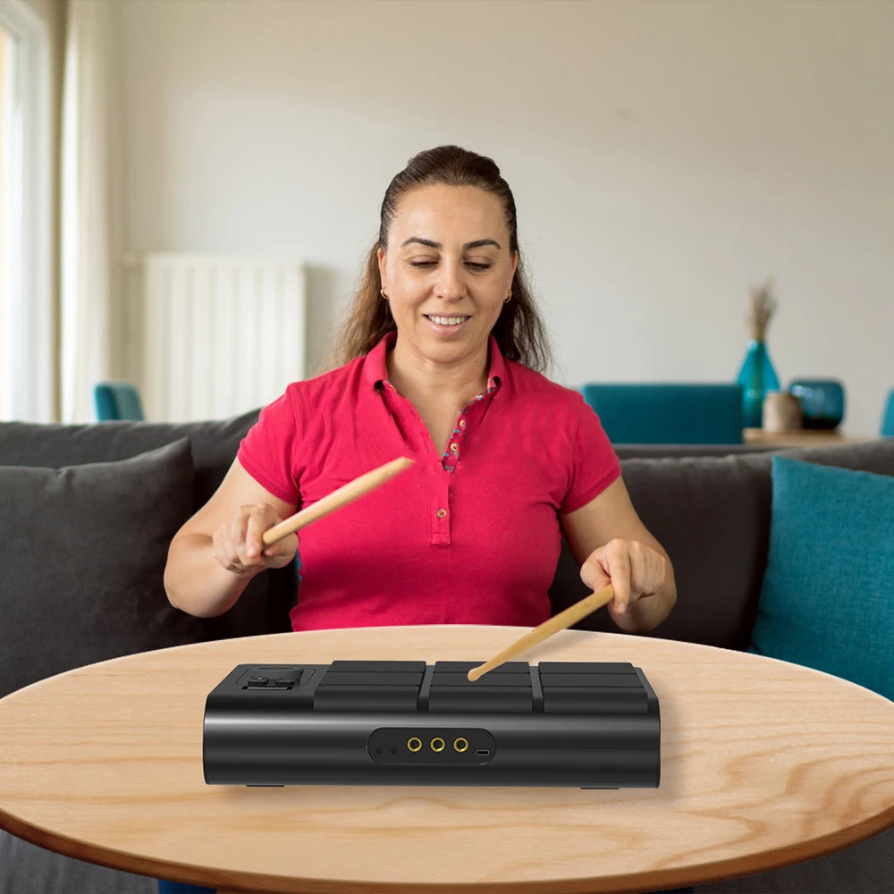 junior electric Tabletop Electronic Drum USB/Battery Powered 9 Pads Portable Drum Set Built-in Speakers Children Beginners