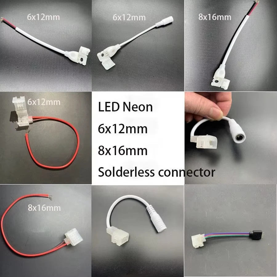 Flexible 6x12/8x16mm Wire with Plastic Buckle 2-Pin Lamp Fast Connect Cable Lighting Accessories