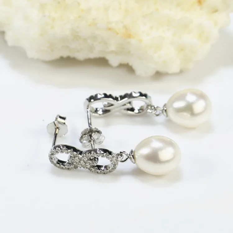 New Design Factory Wholesale High Luster Real Freshwater Natural Pearl Stud Earrings