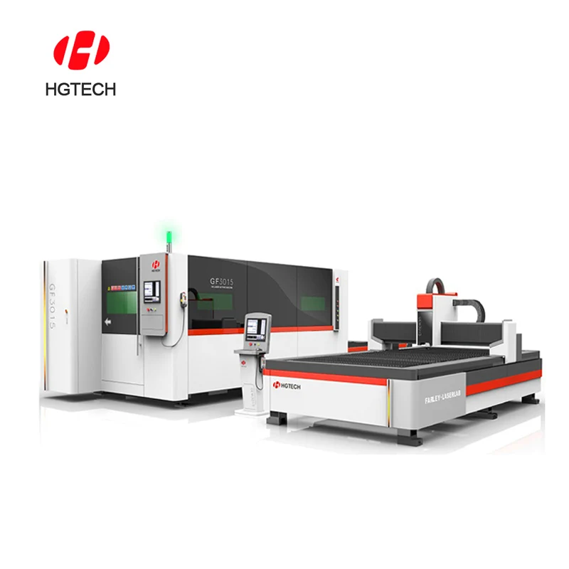 hgtech 500w 1000w 3000W 6000W cnc laser cutting machine metal stainless steel laser cutting service from china