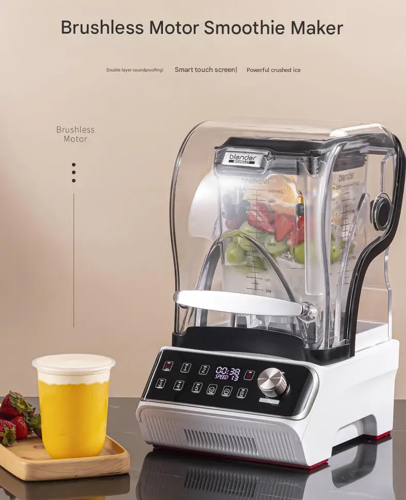 New Smoothie Mixer Professional 1800 Watt Commercial Blender Machine With Brushless DC Motor 2000ML Blender