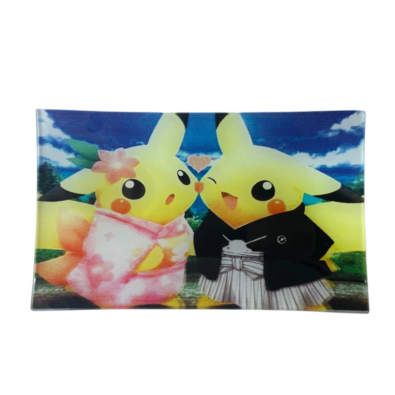 25*15cm Rectangle roll Glass Tray Custom Pattern Premium Shatter Resistant Glass tray herb