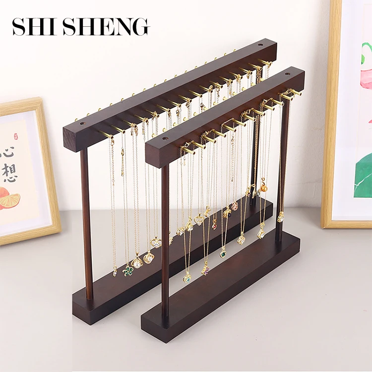 Современная деревянная подвесная стойка для ожерелий SHI SHENG цепей серьги браслеты витрина стеллаж хранения