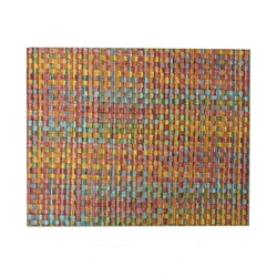 Small woven pattern PU fabric retro color woven pattern over-color straw mat woven texture skin feel slippery woven leather
