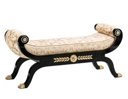 Royal furniture luxury bedroom wooden sofa bench bed end bench