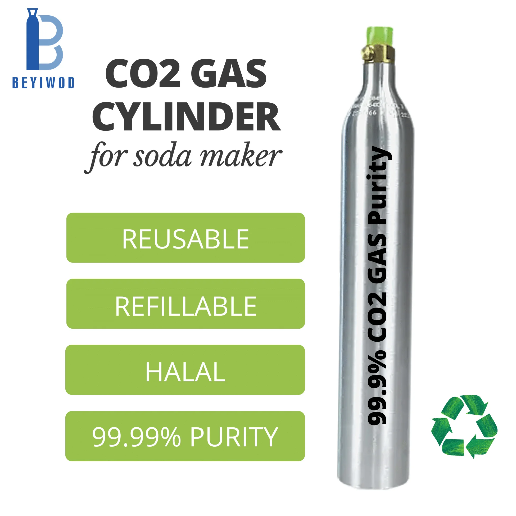sparkling water co2 60l gas cylinder 0.6l co2 aluminum soda cylinder bubbling co2 tank cylinder