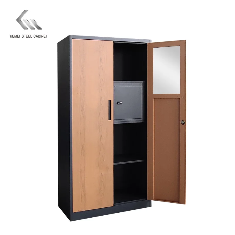 
Factory clothes storage metal 2 door cabinet Kd wardrobe sports steel locker 