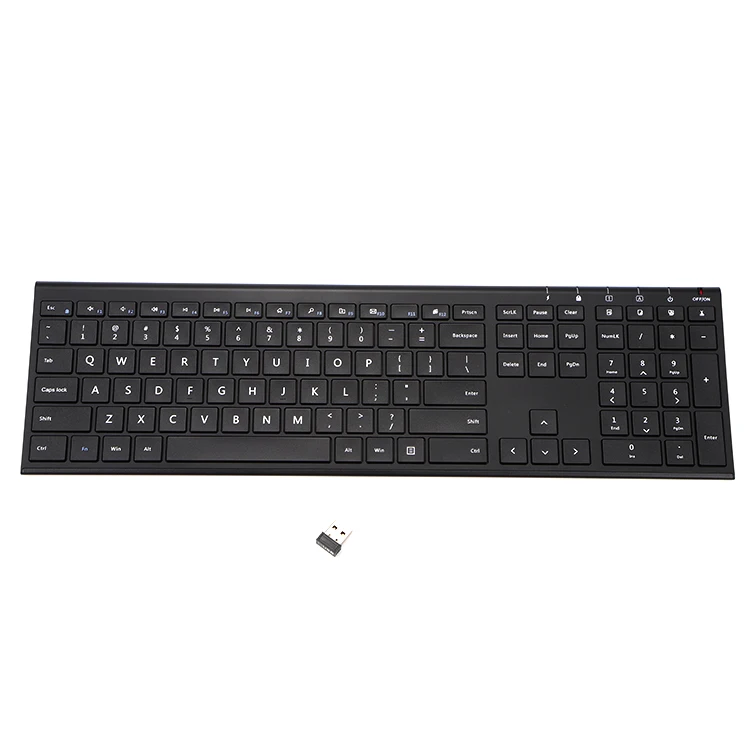 Ergonomic Design Universal Bt Keyboard Multi-Device ABS Full Size Wireless Keyboard for Computer Desktop Laptop