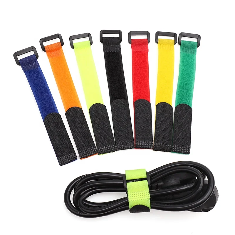 colorful soft print logo custom cize strong stick belt plastic buckle nylon adjustable hook and loop strap