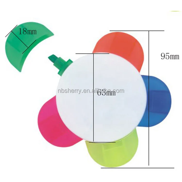Customized five flower style highlighter pens for promotion with logo highlighter marker pen