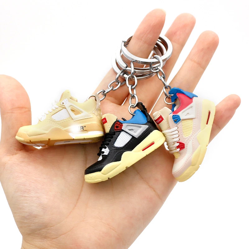 High Quality Soft Pvc Llavero airforce on 3D sneaker keychains air  90 shoe key chains accessories lanyard box bag