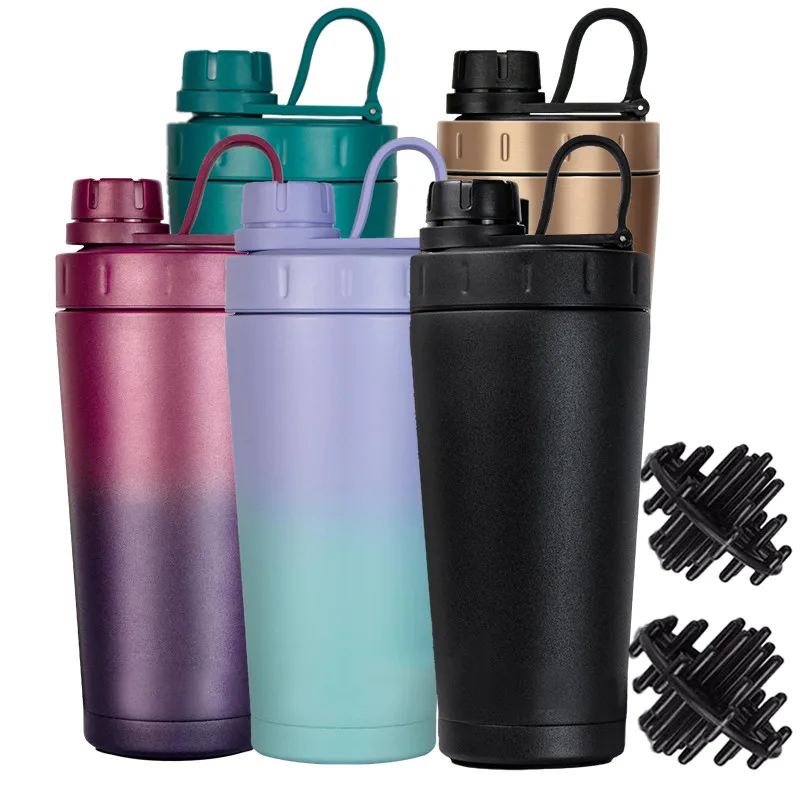 750ml Stainless Steel Shaker Cup High Quality Water Bottle for Fitness Gym Yoga Most People Logo Design Style Tumbler Mug