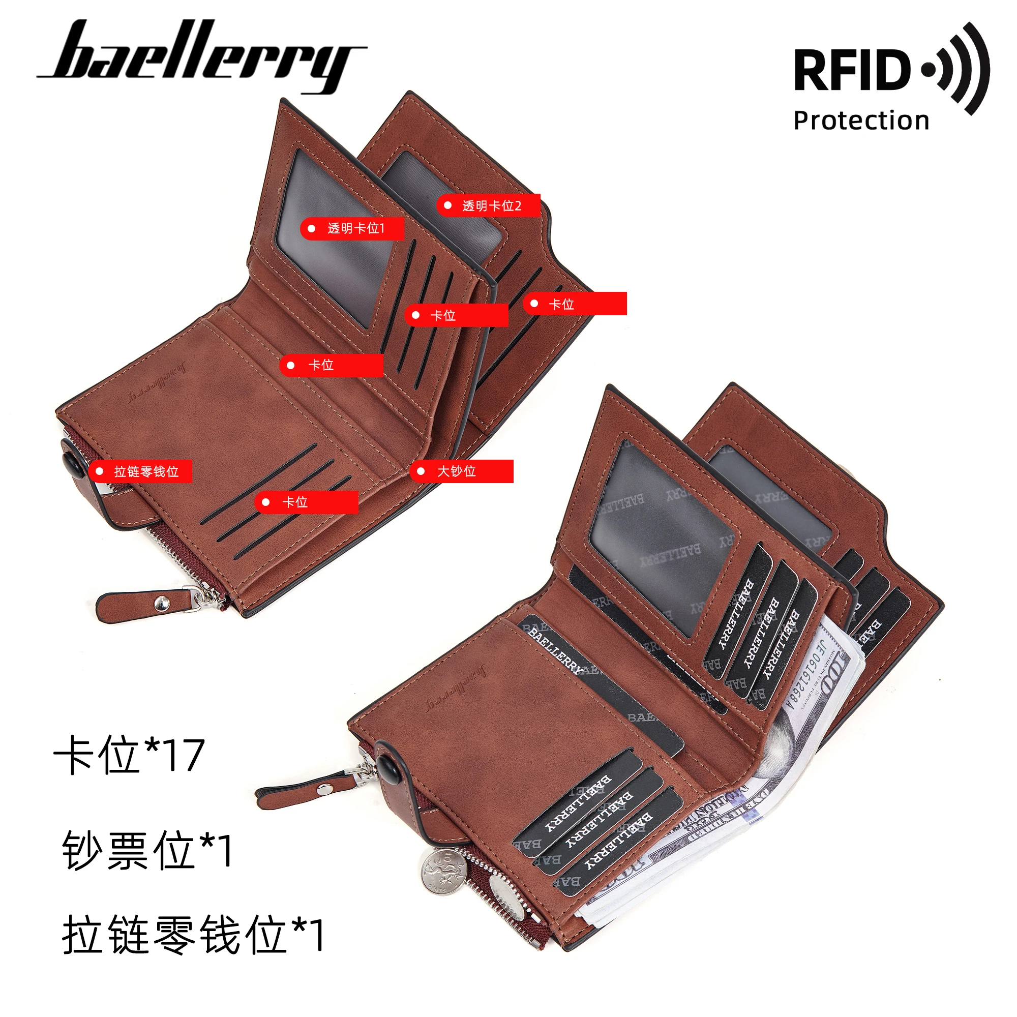 Baellerry модные дизайнерские короткие дорожные кошельки из искусственной кожи Брендовые мужские для монет с застежкой-молнией