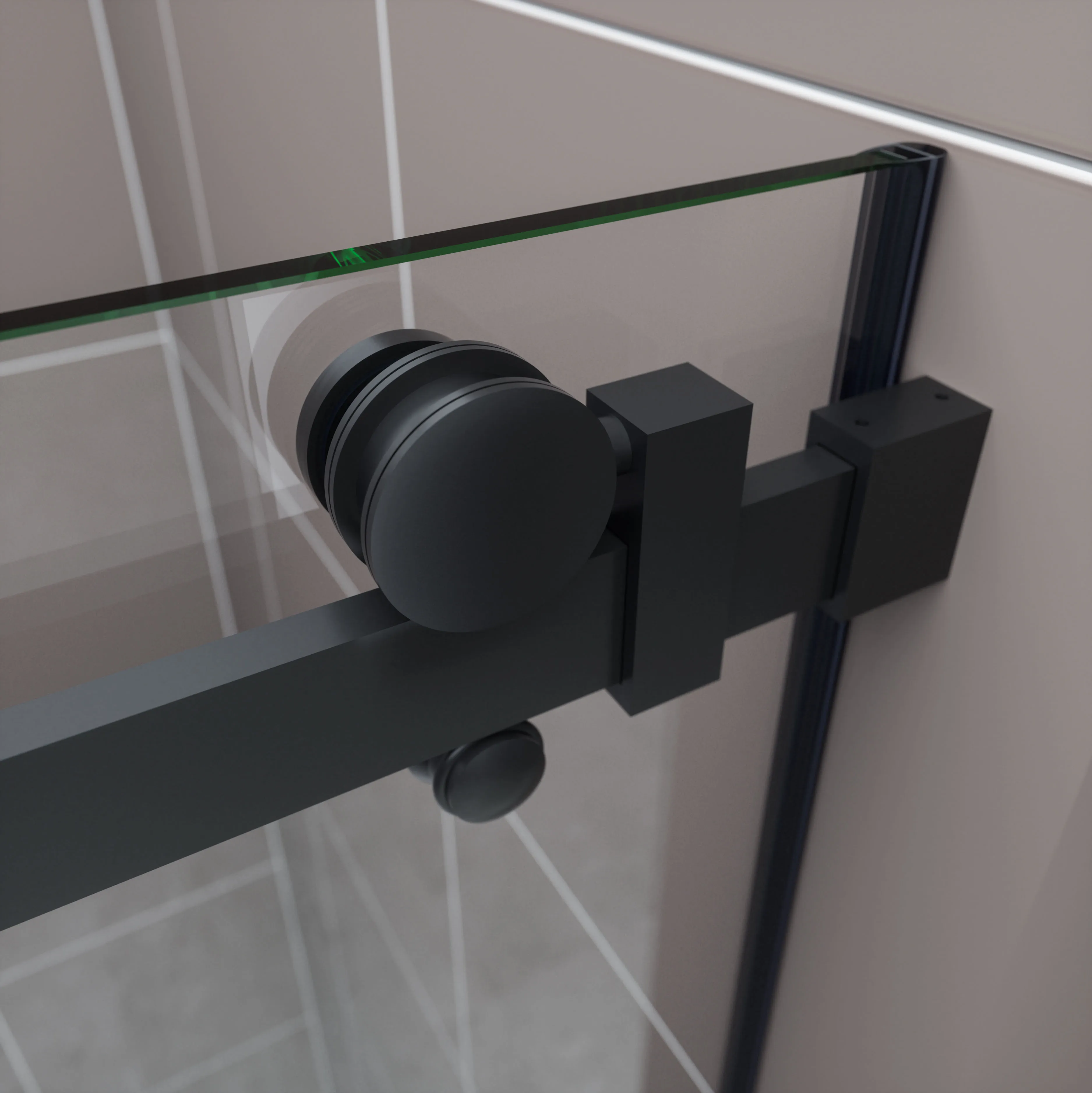 Custom Bathroom Sliding Tempered Glass Frameless Shower Door With Big Rollers