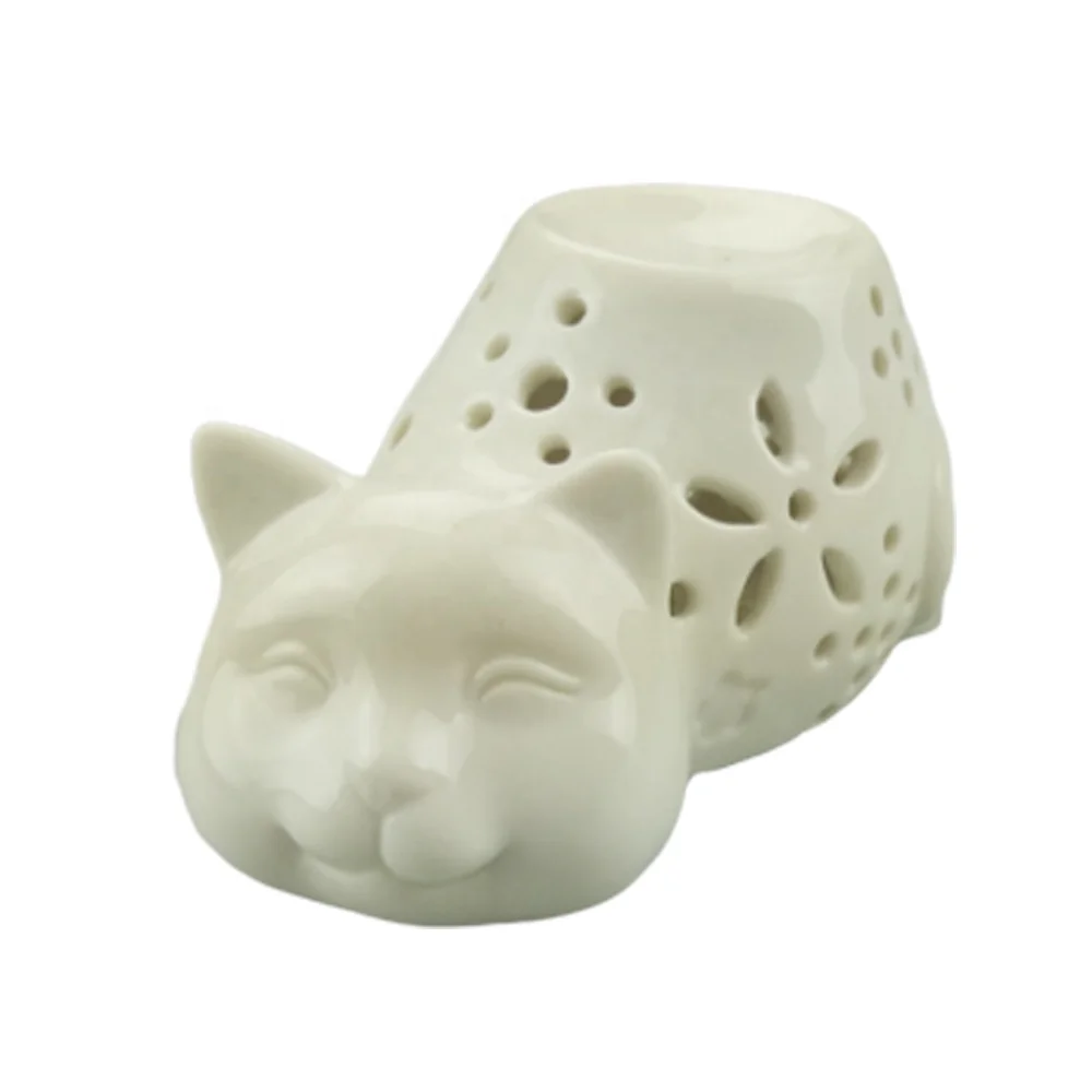 Cat shaped ceramic incesen burner, night lamp, candle warmer