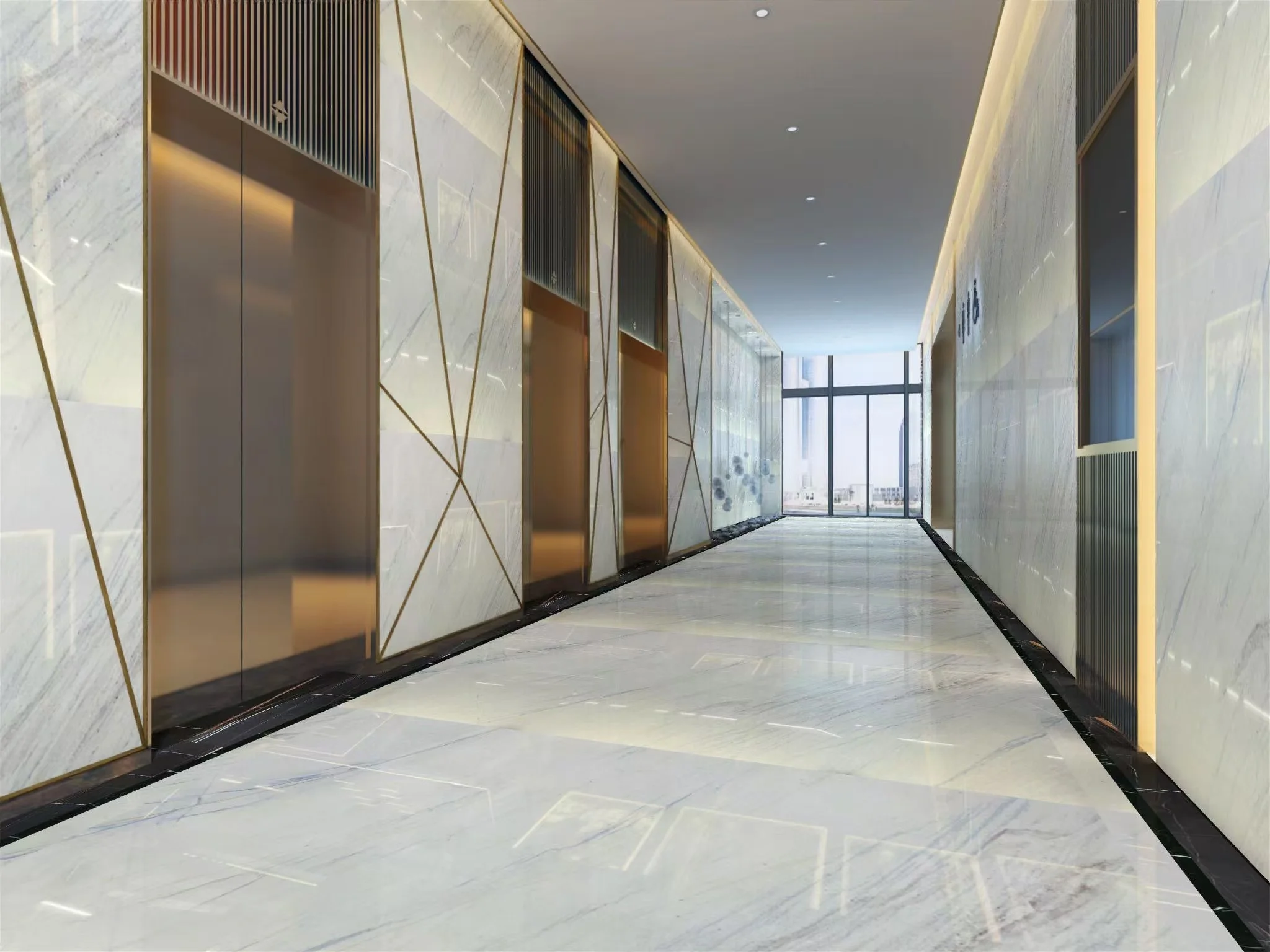 Luxury Interior Decor Marble TV Background Wall Design White Marble Quartzite With Blue Veins Price