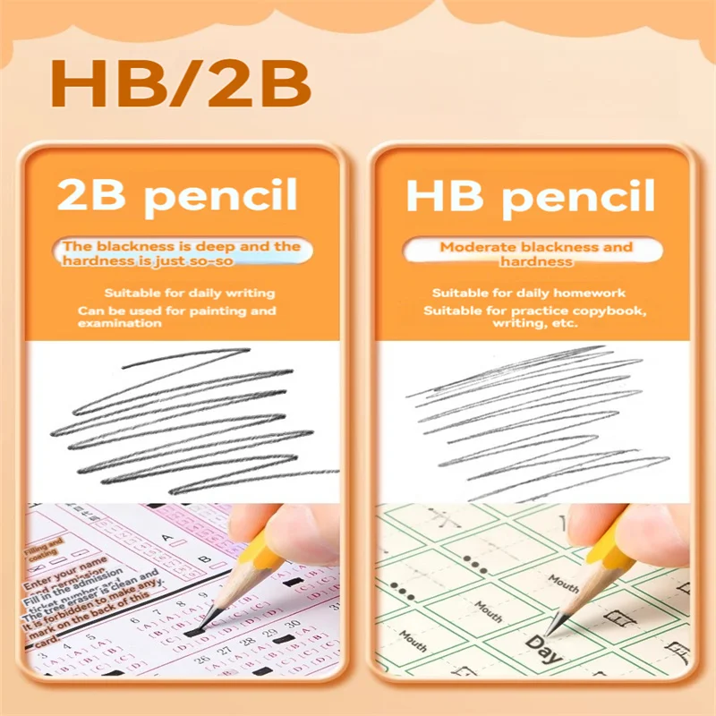 Deli S956 ordinary pencil student special water-based paint 2 than writing correction grip posture HB learning pencil 12