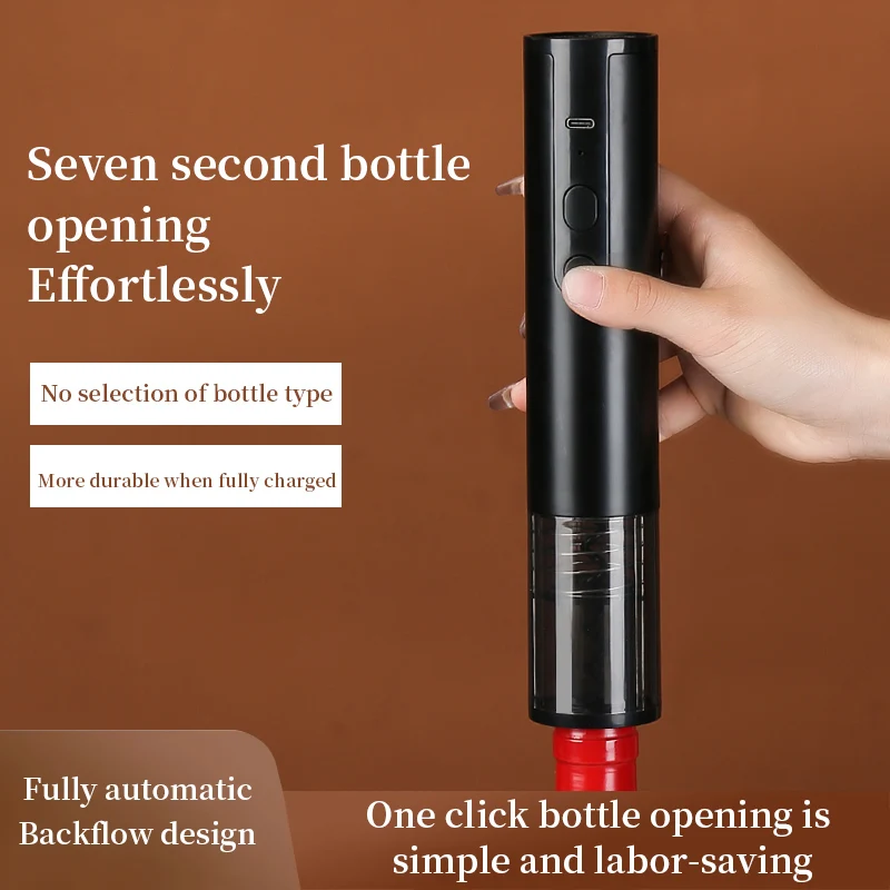 Electric Wine Bottle Opener with Automatic Corkscrew Feature Mini Stainless Steel Kitchen Tool Customizable Small Size
