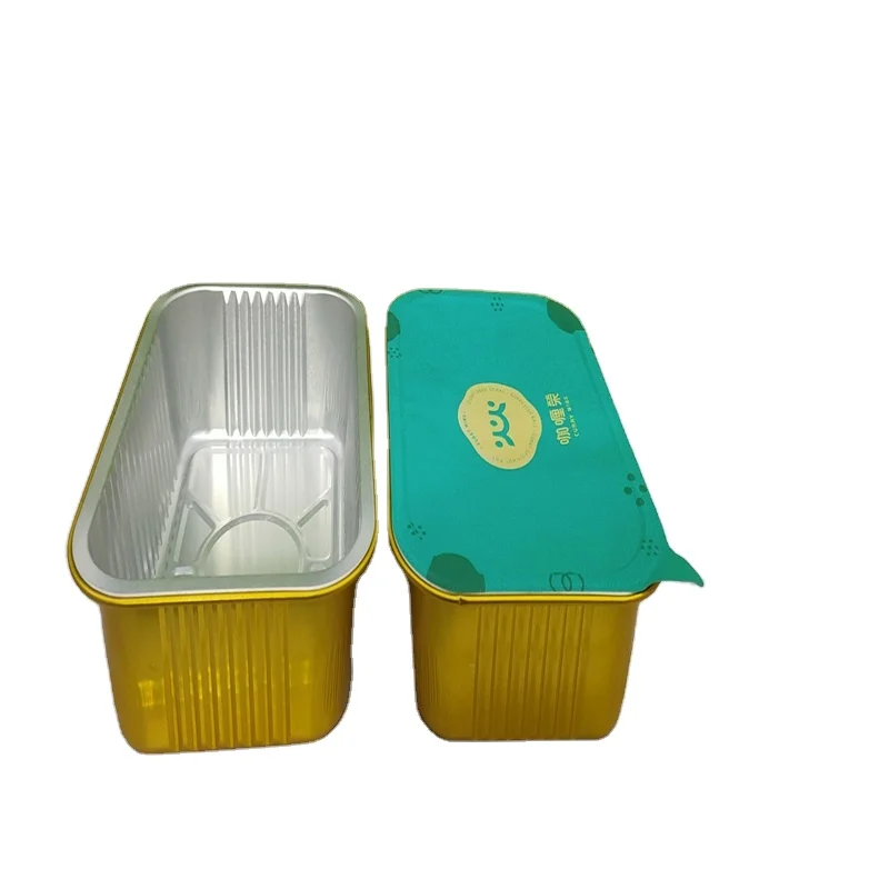 pancakes with transparent leads aluminium pack foil  200ml Mini loaf pan with plastic lids  and sticker