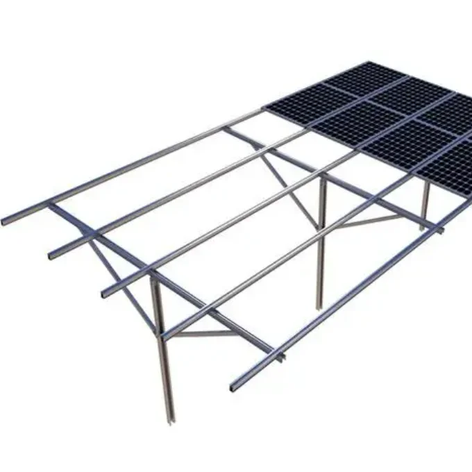 Solar aluminum ground module pile mounting structure system bracket