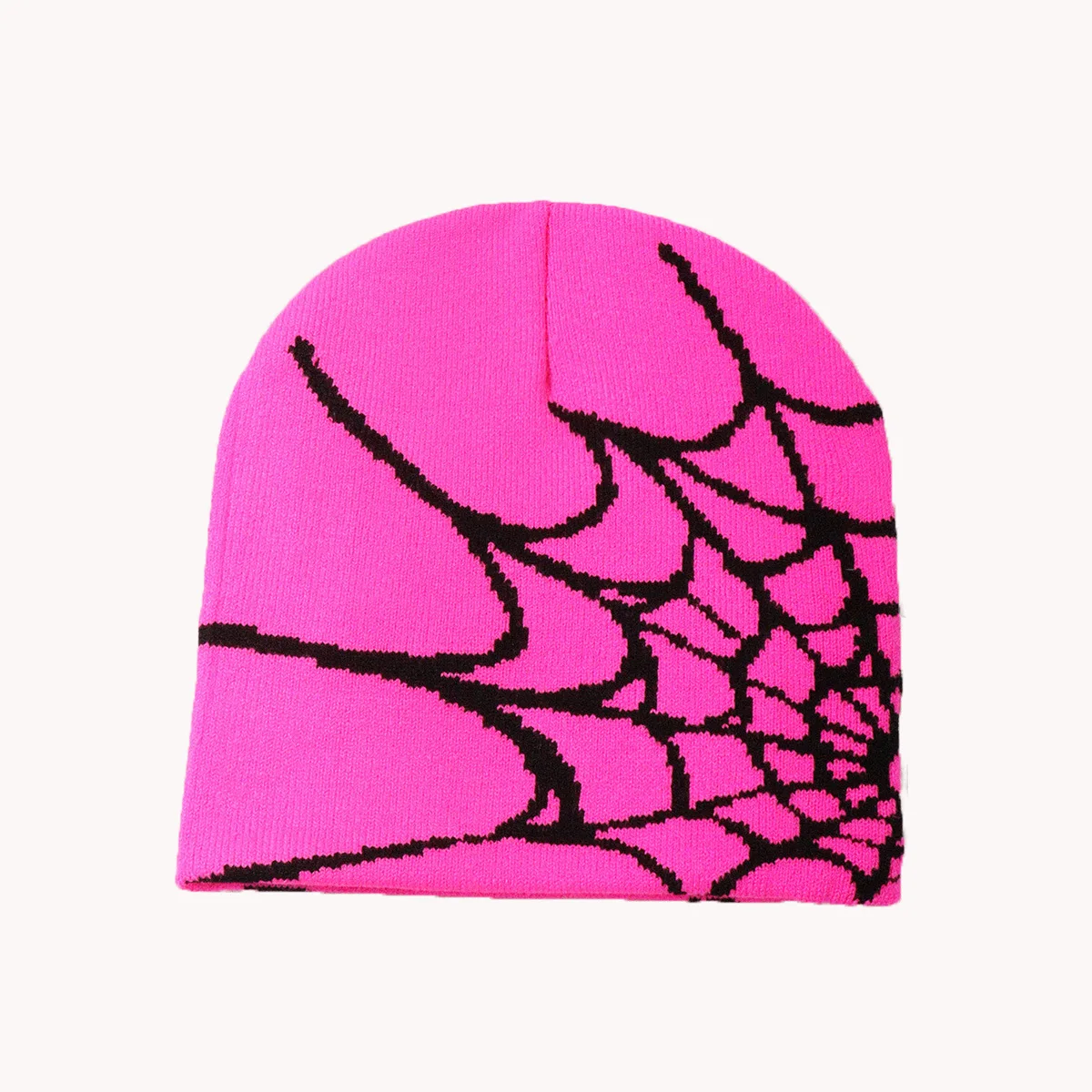 Solid Color spider web Y2K jacquard Simplicity versatile Factory Price Fashion Custom Plain Knit Blank Winter Warm Beanie