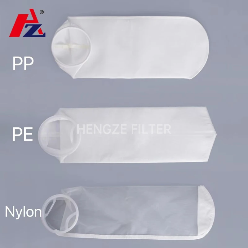 Hengze 1 5 10 25 50 75 100 200 micron Polyester PE/PP/Nylon mesh water/ liquid filter bag for industrial chemical oil paint