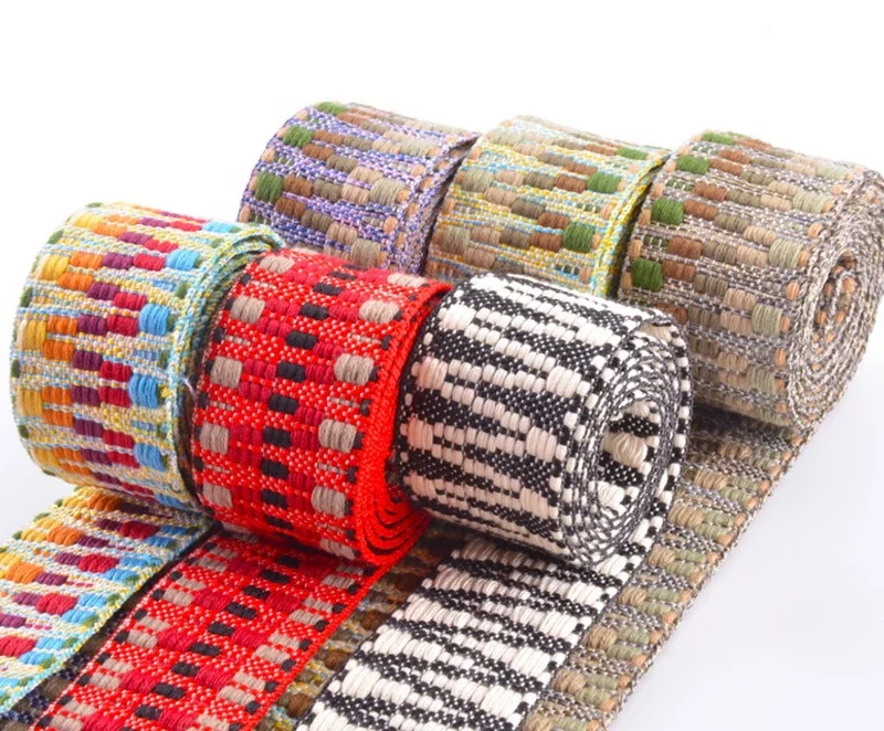 jacquard ribbon belt boho dressing belt with tassel ethnic knitted lace belt nice for jeans and pants