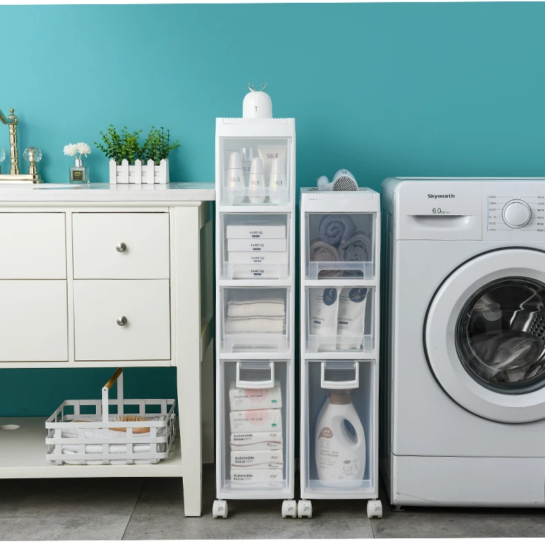 New Type Kitchen Bathroom Storage Rolling Utility Cart Tower Rack With Wheels Plastic Storage Drawers & Carts