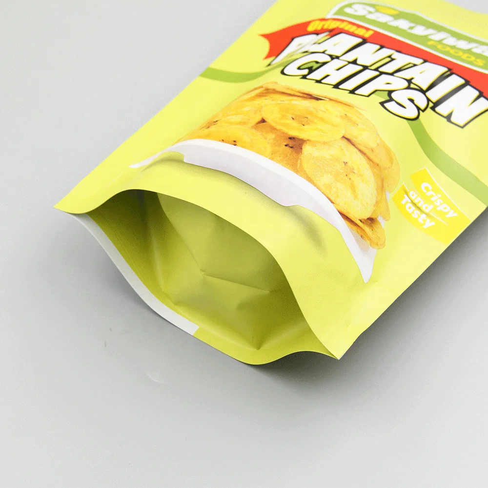 
China supplier custom logo ziplock plantain chips packaging bags <span style=