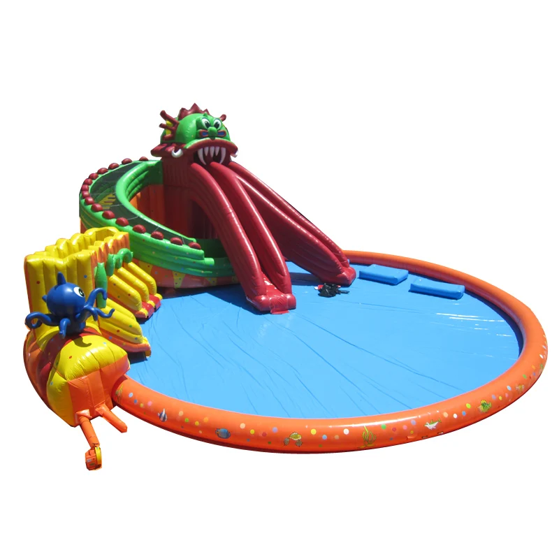 
Giant Land Inflatable Water Play Equipment Park Inflatable Pool Water Slide For Kids Adults 