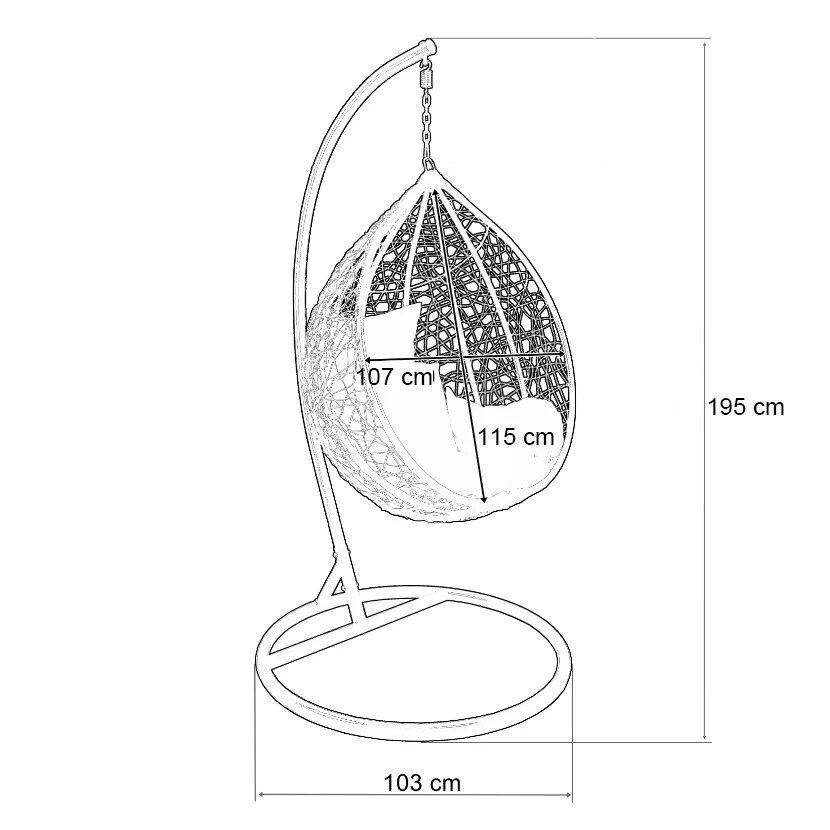 Popular Outdoor Garden Hanging Egg Chair Swing Chair Hanging Basket Chair For Wholesale