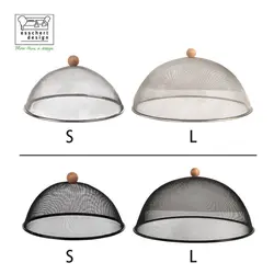 customize  stainless steel reusable food cover umbrella fly cap  plate food storage stackable  net mesh food covers