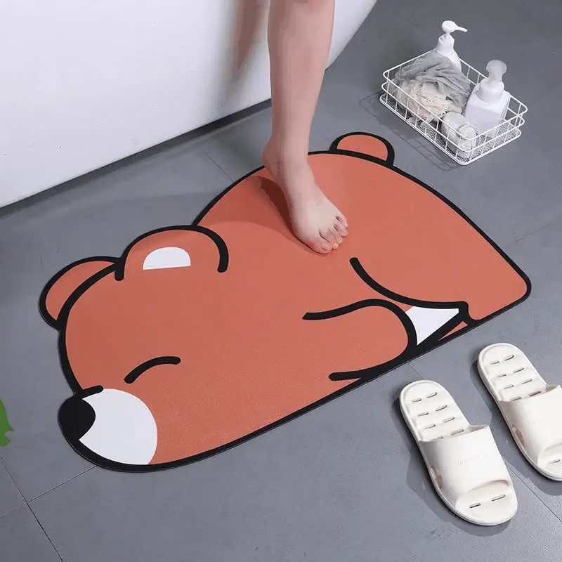 New cartoon diatom mud floor mat household absorbent quick-drying bathroom non-slip mat bathroom door entrance carpet