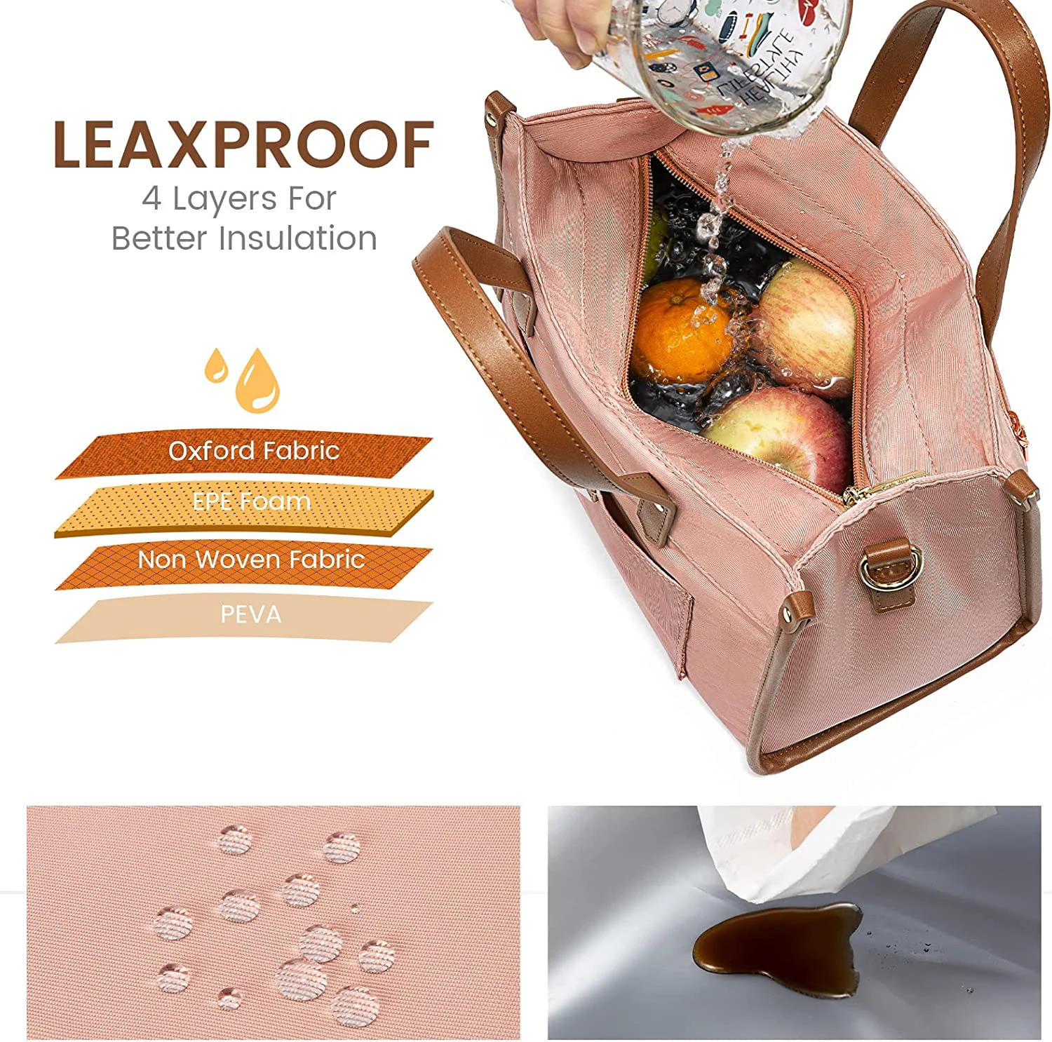 Lightweight Insulated Lunch Cooler Tote Bag for Adult Women Picnic Beach