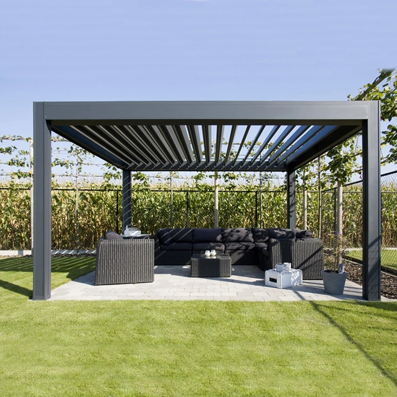  Customized adjustable waterproof louvered roof motorized aluminium