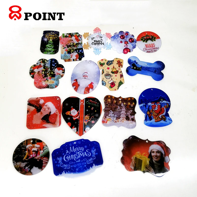 2022 NEW Sublimation Acrylic ornament Blank clear Xmas Decoration Custom printing ornament