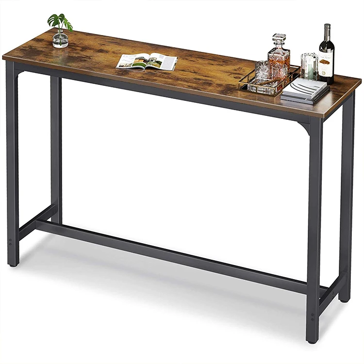 Top Selling 47 Inch Industrial Design Sturdy Metal Frame Bar Counter Desk  Use Long Bar Table