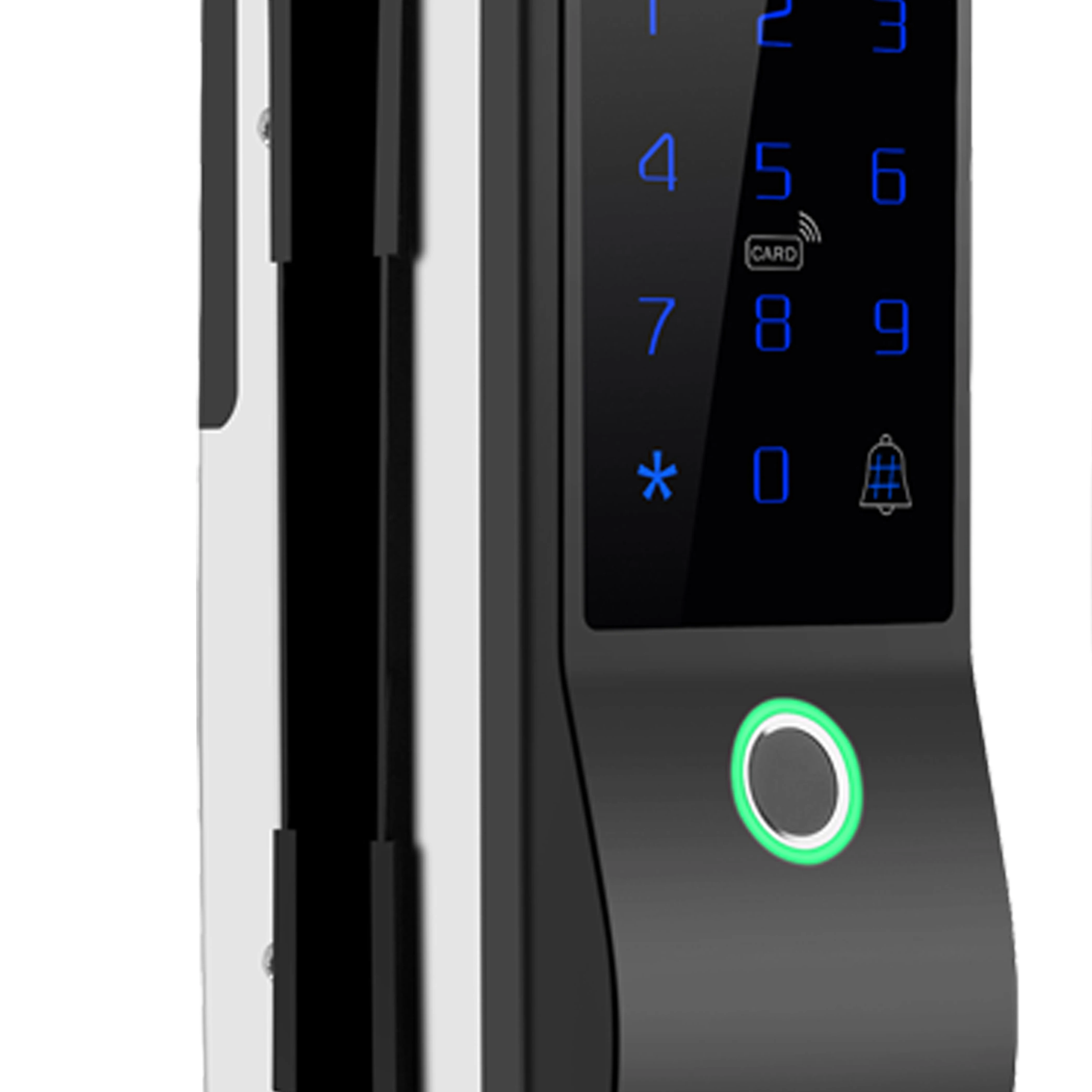 
Amazon office high security aluminum alloy Tuya smart sliding fingerprint magnetic glass door lock 