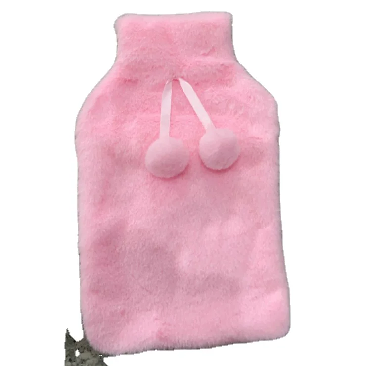 Сумка для горячей воды, плюшевый чехол, крышка для бутылки с горячей водой, крышка из кроличьего меха