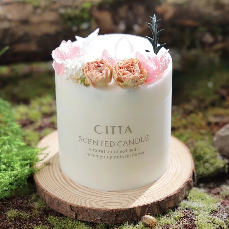 270g Factory Wholesale High Quality Scented Candle With Dried Flowers Candle Environmental Wax Essential Oil Fragrance