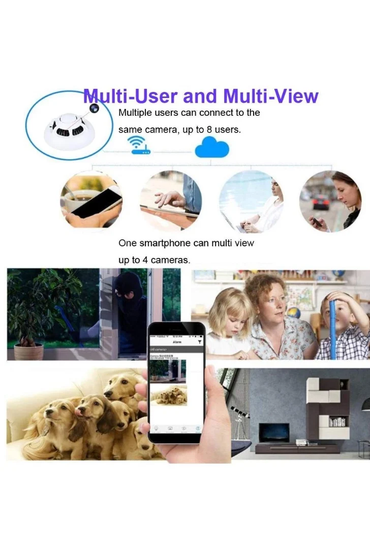 P2P ip Smoke Detector WiFi Camera wireless hidden spy ip camera 1080p wireless smoke detector camera