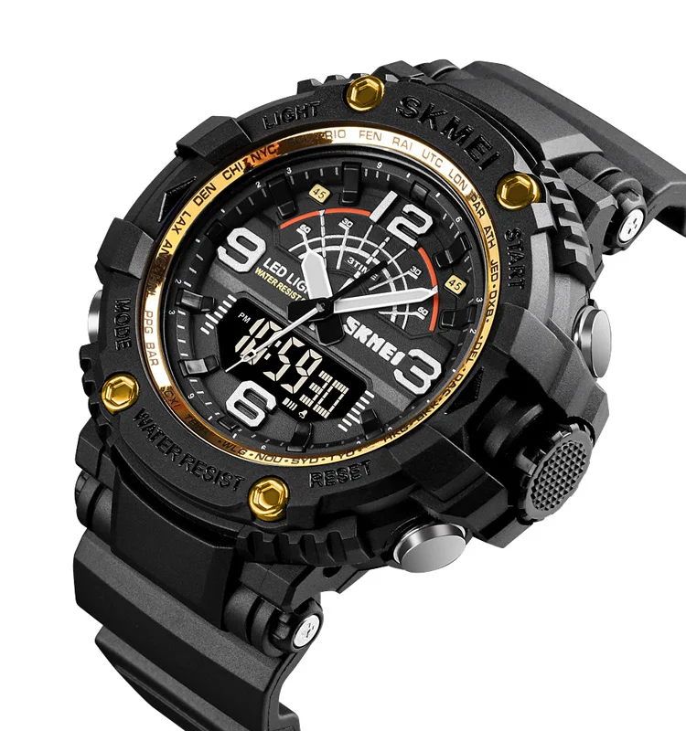 Hot selling 3time digital sports men wrist watch electronic wristwatches 5atm waterproof SKMEI 1617