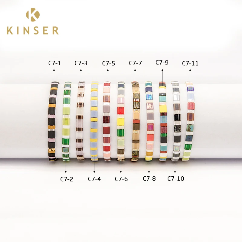 China Sale Manufacturer supplier 2020 new small tila bead bracelet handmade beaded bracelet