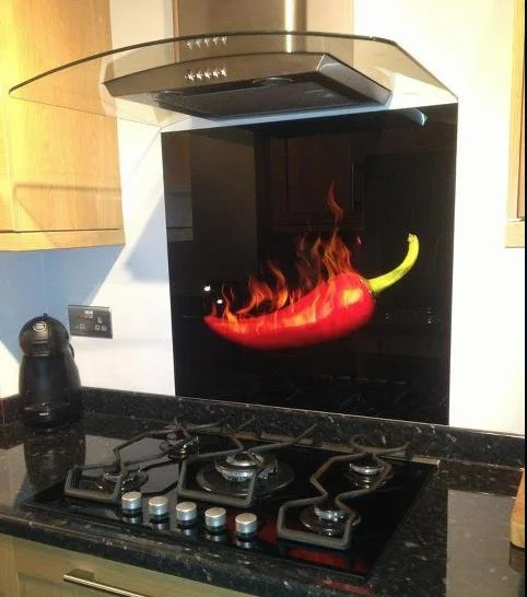 Hot Sale 4- 6mm Colored Back Painted Splashback Glass, Kitchen Glass Wall