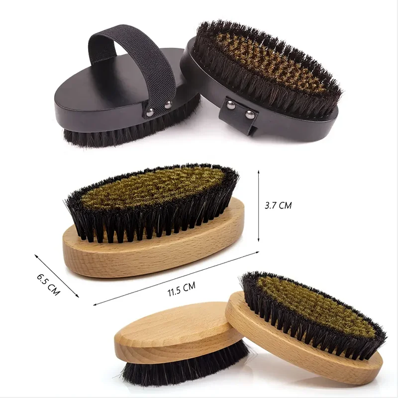 Wholesale Dry Massage Brush Natural Wood  Body Brush Copper Bristle Bath Brush Dry And Wet Body Scrubber For Cellulite