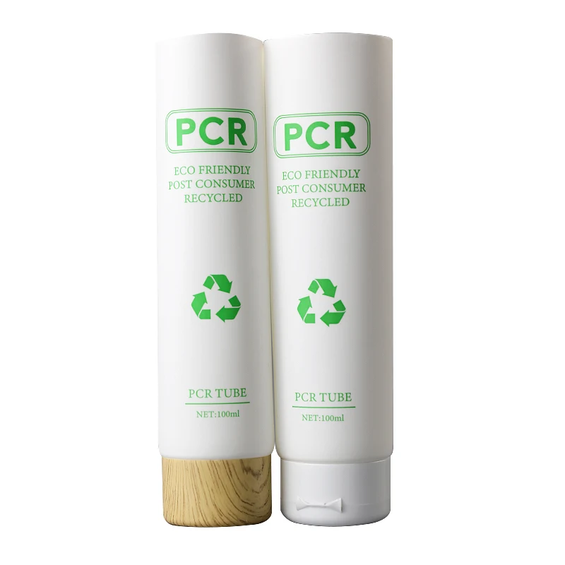Customization Eco-friendly PCR Cosmetic Tubes Cream Lotion Cleanser Body Skincare Tube Packaging Recycled Plastic Tube