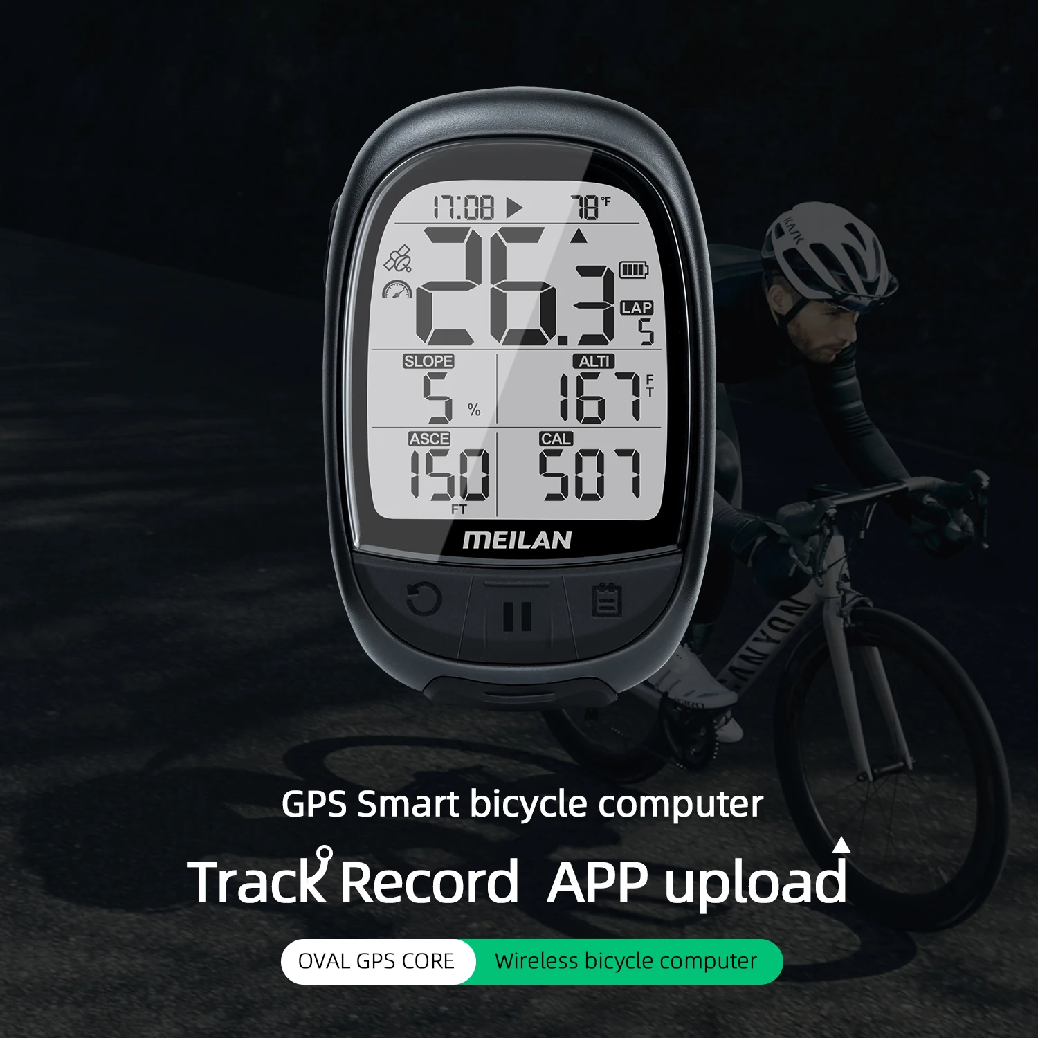 2.4 Inch Power Bike Computer Waterproof GPS Wireless Bluetooth and ANT+  bike Cycling Computer GPS with Sports Data Storage