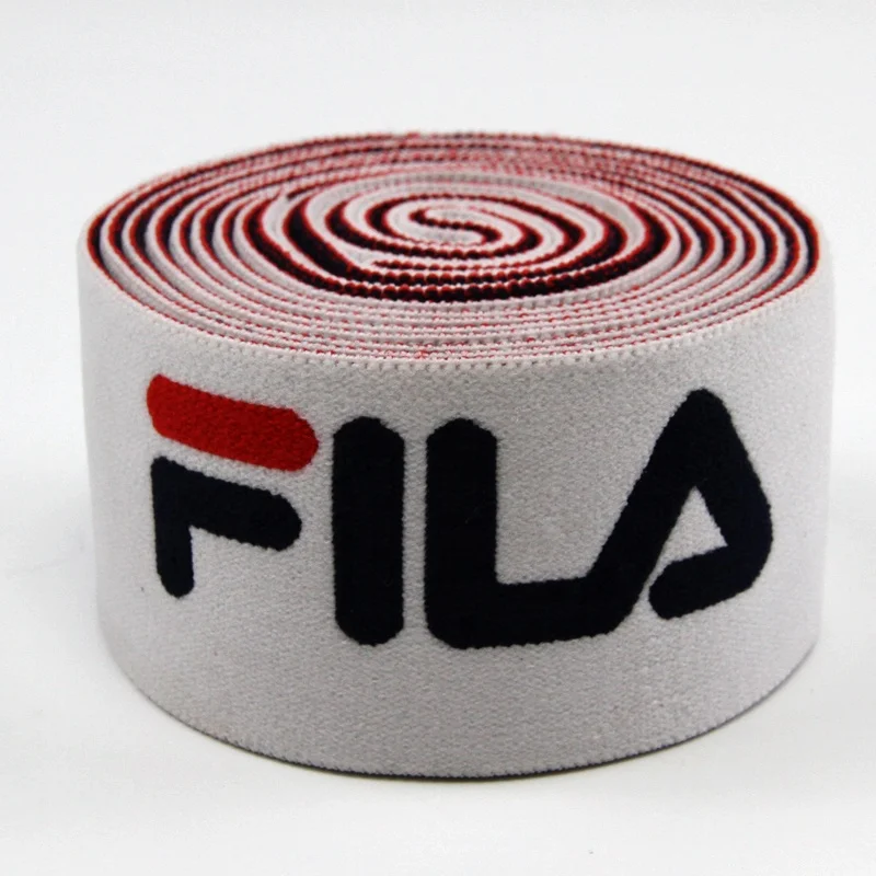 Custom Elastic Band Strap Soft Jacquard LOGO Woven Polyester Jacquard Logo Elastic Webbing For Underwear and Waistbands